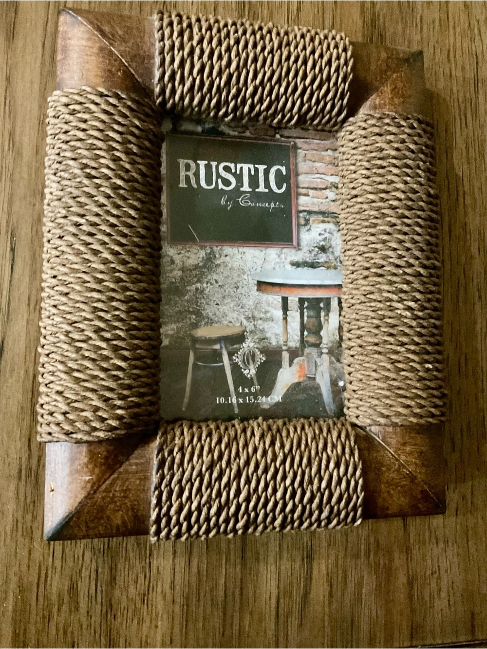 Vintage Wicker And Wood Woven 4x6 Picture Photo Frame